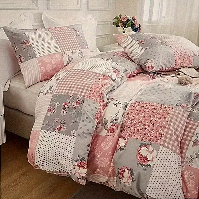 3Pcs 100% Polyester Duvet Cover Set (1*Duvet Cover+ 2*Pillowcases, Coreless)