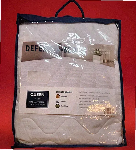 Defend-A-Bed Waterproof Quilted Mattress Pad For Queen 60" x 80". Free Shipping!