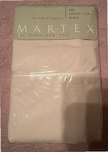 NIP NEW MARTEX Pair Of King Size Cotton Blend Pillowcases Light Pink Or She’ll