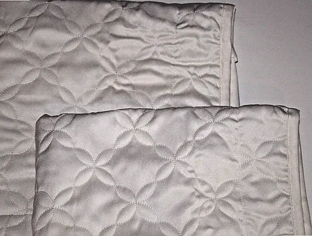NWOT Set of 2 Standard Size Ivory Bed Pillow Sham w/ Tonal Floral Stitching