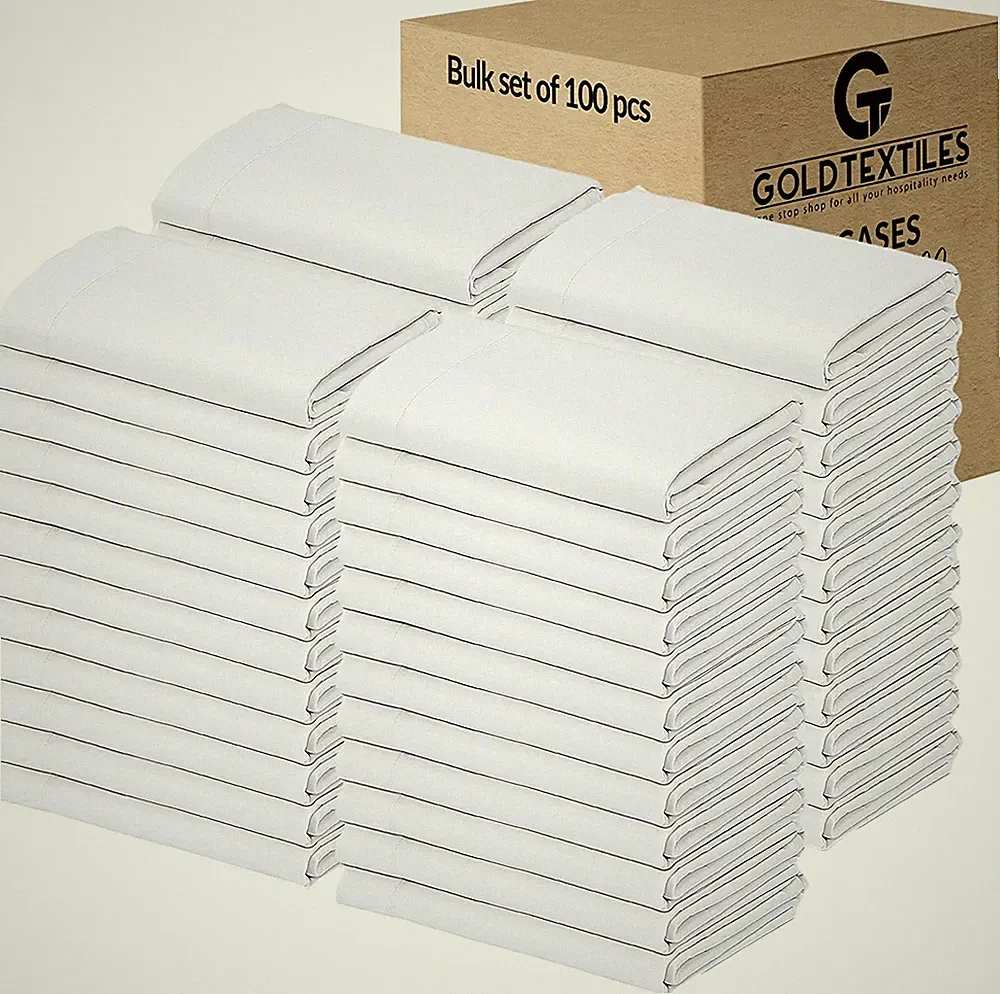 Pillowcases Polycotton Soft, Durable, Easy Care T200 deal for Hotel/Home Bedding