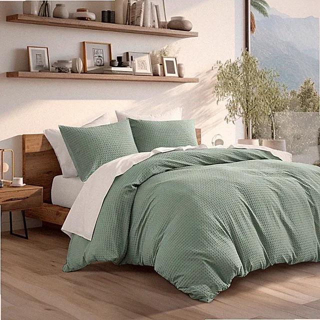 Regency Heights 3 Pc Waffle Weave Textured Duvet Cover Set Twin Queen King Size