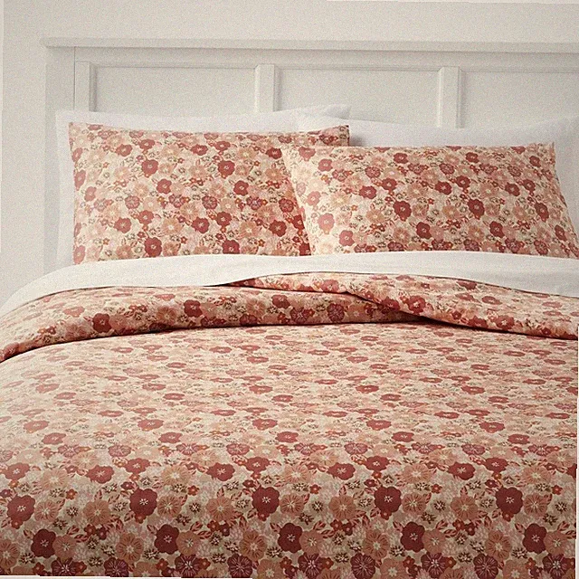 Room Essentials Cotton Blend Sateen Duvet Cover & Shams Set - Floral, King #8901
