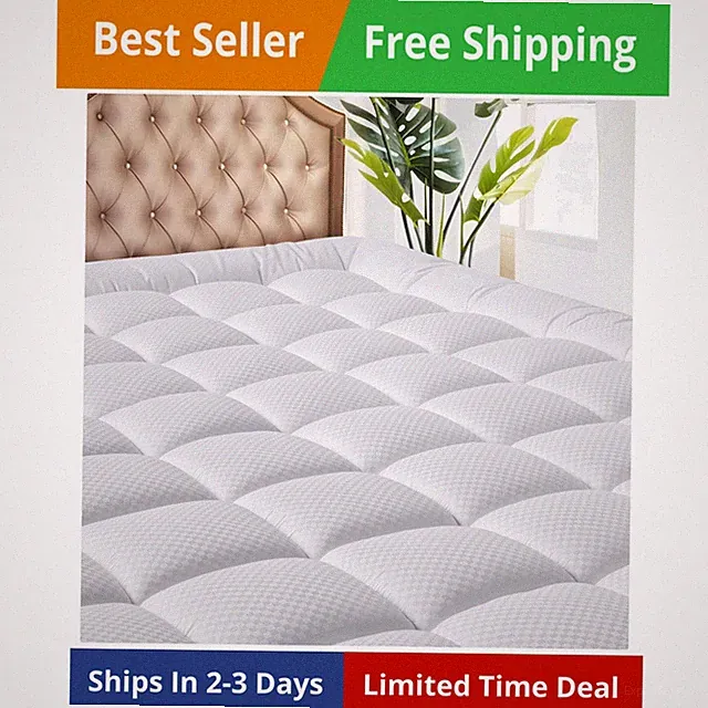 RV Short Queen Mattress Pad - Cooling Breathable Mattress Topper, Quilted Fit...