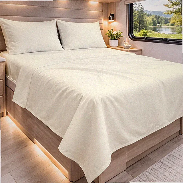 RV Short Queen Sheets 100% Egyptian Cotton, Camper Bedding 60" x 74" Premium...