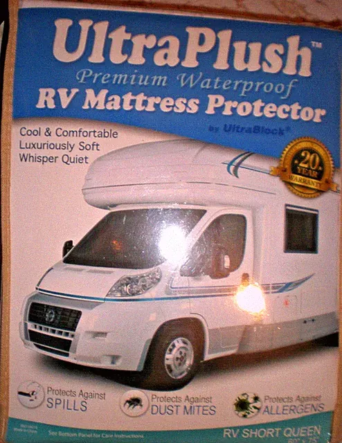 RV Short Queen Ultra Plus Premium Waterproof Mattress Protector Cover 60" x 75"