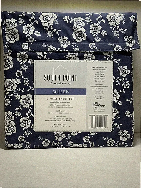 SOUTH POINT HOME FASHIONS 6 PIECE QUEEN SHEET SET 100% POLYESTER MICROFIBER New