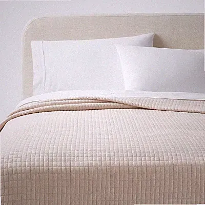 Threshold Quilt Cotton Jersey Square Quilted Heavyweight, Heather, Full/Queen