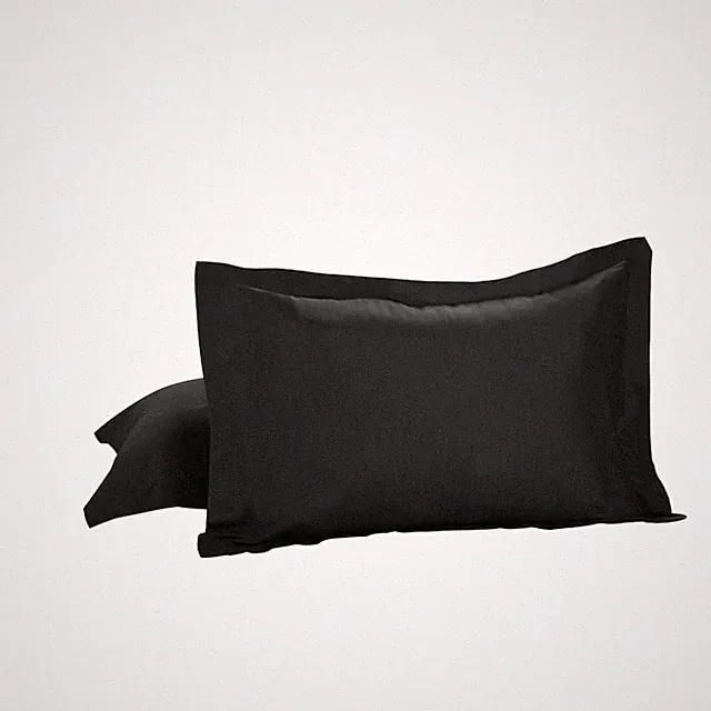 Today’s Home Tailored Bed Pillow Shams, Cotton Blend Design, Standard, Black
