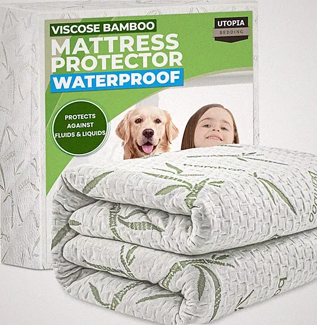 Waterproof Mattress Protector Queen Size Bed, Premium 200 GSM Bamboo Viscose...